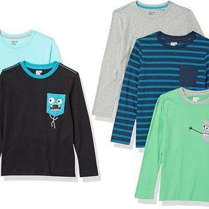 Spotted Zebra Boys' 5 Pack of Long Sleeve Crew Neck T-Shirts XS 4-5 years old